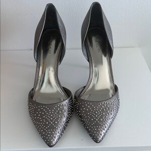 Coach Pewter Studded Pointed-Toe D'Orsay Pumps